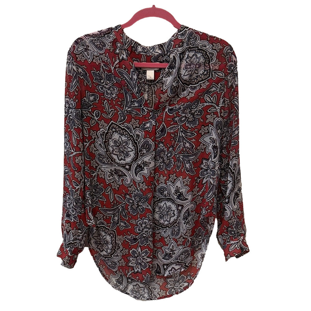 Loft paisley sheer top, XS 🔵